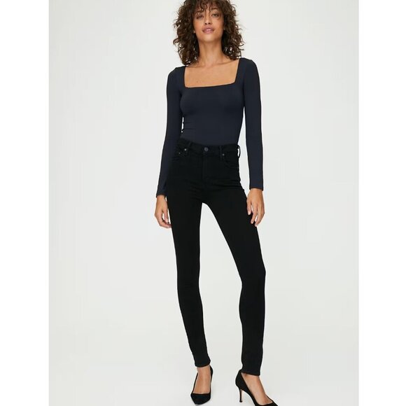 Citizens of Humanity Aritzia Rocket High Rise Skinny Jeans All Black Stretch 26 - Picture 2 of 9